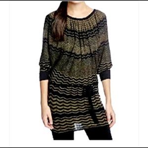 Sweater dress chevron beige/black